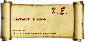 Karbach Endre névjegykártya
